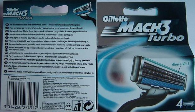 Gillette Mach3 Turbo 4'S Eu Version